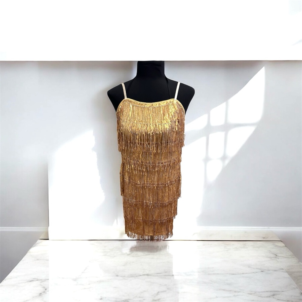 Gold Fringe Dress
